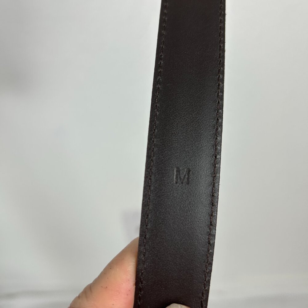 Vtg Ralph Lauren Belt Womens M Brown Leather Made In Argentina Skinny - Picture 4 of 11